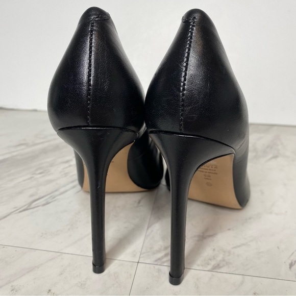 Schutz Meisho Pointy Toe Black Leather Stiletto Pump 6B - Picture 4 of 14